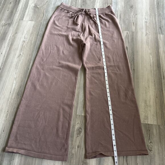 Wide Leg Viscose Drawstring Sweatpants Taupe Size XL - Picture 4 of 7